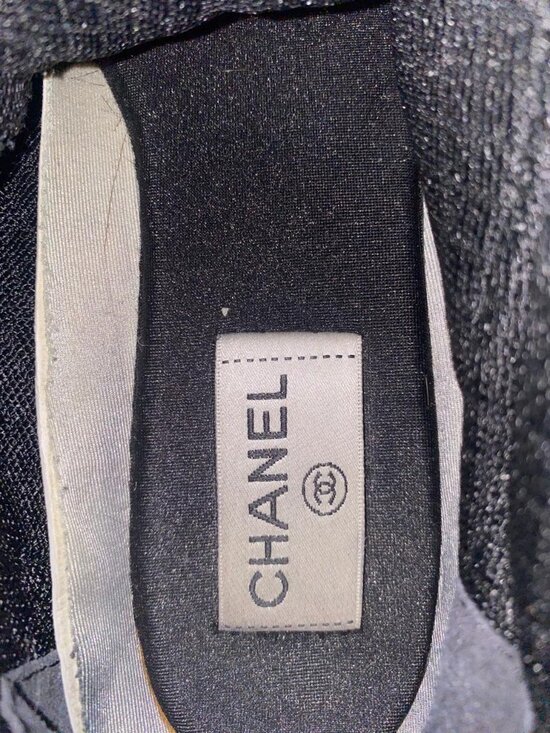 CHANEL CC Logo Black Suede Nylon Trainers Sneakers Shoes Lace Up G34086 Sz 42 main image 4